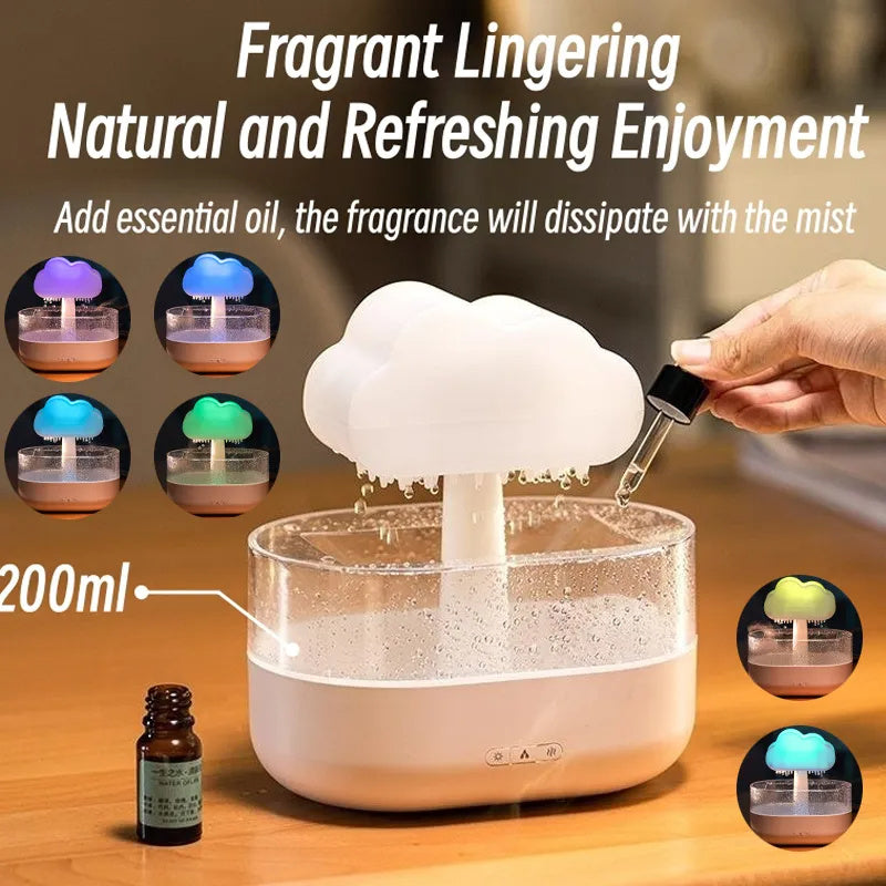 Aura Rain Diffuser – Soothing Light & Cloud Mist Humidifier